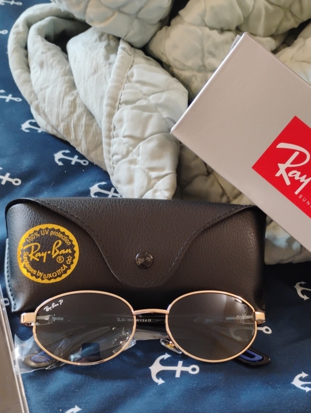 Porsche Edition RB Oval Polarized Sunglasses in Gold with Gray Lenses